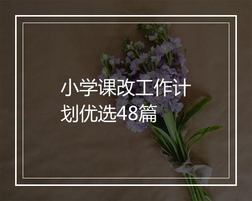 小学课改工作计划优选48篇