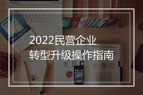 2022民营企业转型升级操作指南