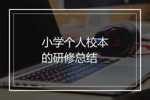 小学个人校本的研修总结