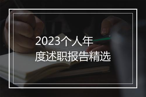 2023个人年度述职报告精选