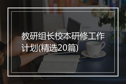 教研组长校本研修工作计划(精选20篇)