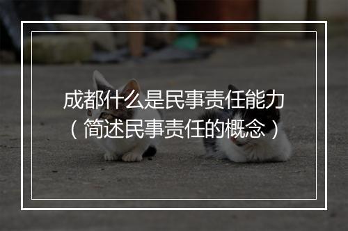 成都什么是民事责任能力（简述民事责任的概念）