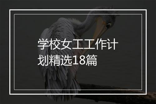 学校女工工作计划精选18篇