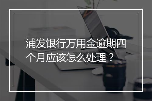 浦发银行万用金逾期四个月应该怎么处理？