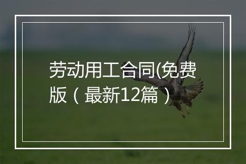 劳动用工合同(免费版（最新12篇）