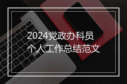 2024党政办科员个人工作总结范文
