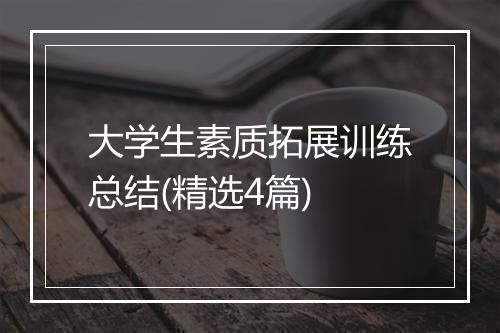 大学生素质拓展训练总结(精选4篇)