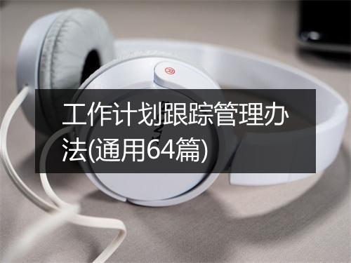 工作计划跟踪管理办法(通用64篇)