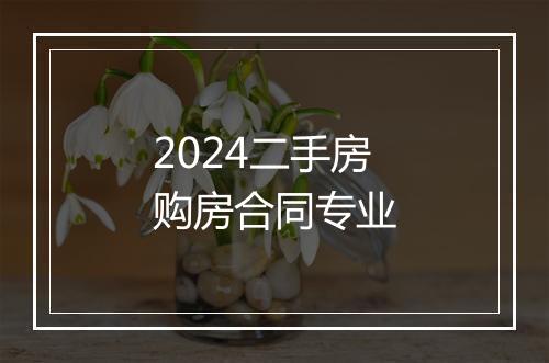 2024二手房购房合同专业