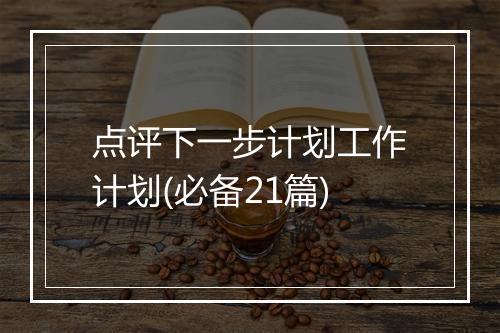 点评下一步计划工作计划(必备21篇)