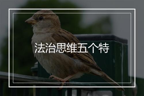 法治思维五个特