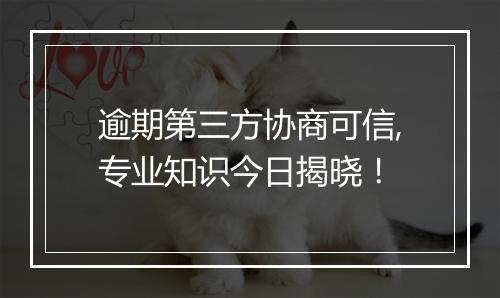 逾期第三方协商可信,专业知识今日揭晓！