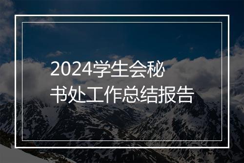 2024学生会秘书处工作总结报告