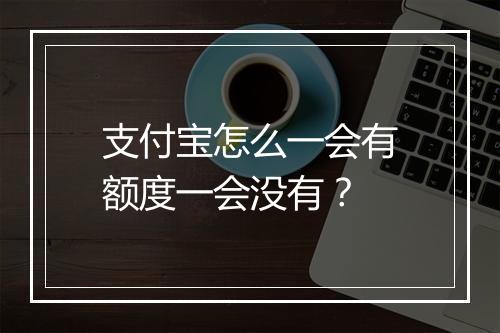 支付宝怎么一会有额度一会没有？