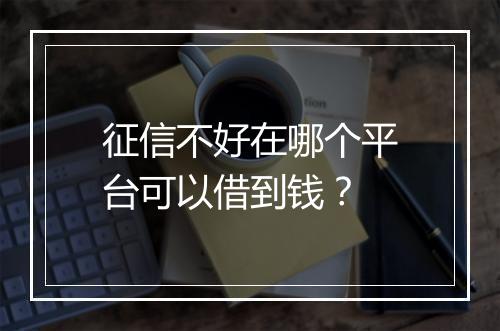 征信不好在哪个平台可以借到钱？