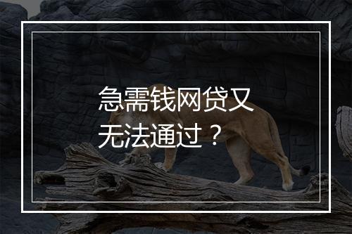 急需钱网贷又无法通过？