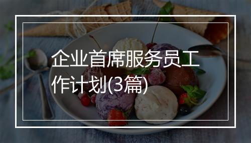 企业首席服务员工作计划(3篇)