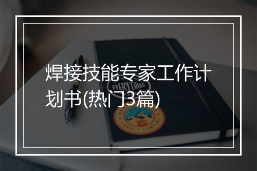 焊接技能专家工作计划书(热门3篇)