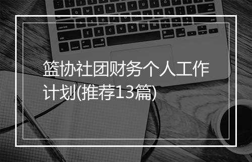 篮协社团财务个人工作计划(推荐13篇)