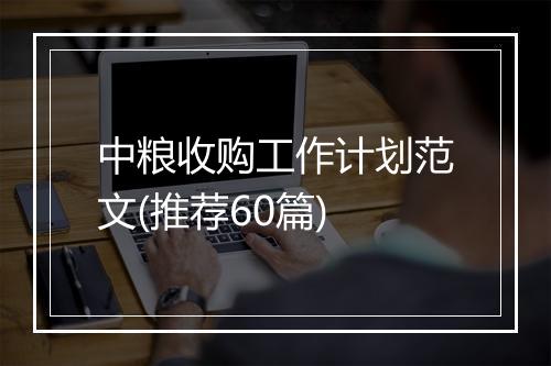 中粮收购工作计划范文(推荐60篇)