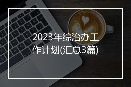 2023年综治办工作计划(汇总3篇)