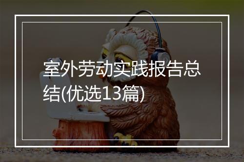 室外劳动实践报告总结(优选13篇)