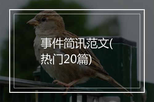事件简讯范文(热门20篇)