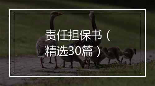 责任担保书（精选30篇）