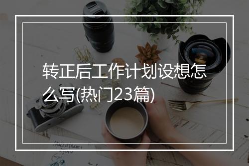 转正后工作计划设想怎么写(热门23篇)