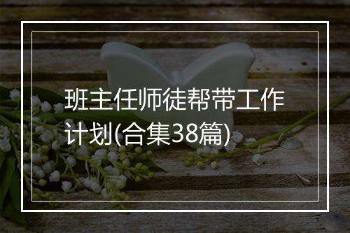 班主任师徒帮带工作计划(合集38篇)