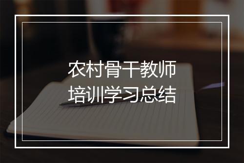 农村骨干教师培训学习总结