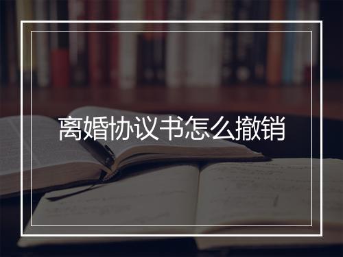 离婚协议书怎么撤销