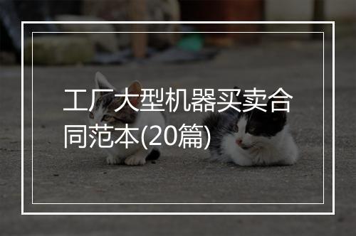 工厂大型机器买卖合同范本(20篇)
