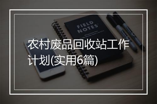 农村废品回收站工作计划(实用6篇)