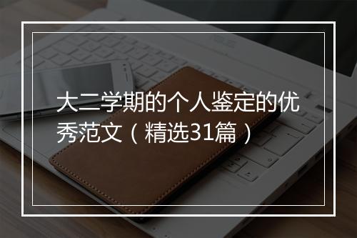 大二学期的个人鉴定的优秀范文（精选31篇）