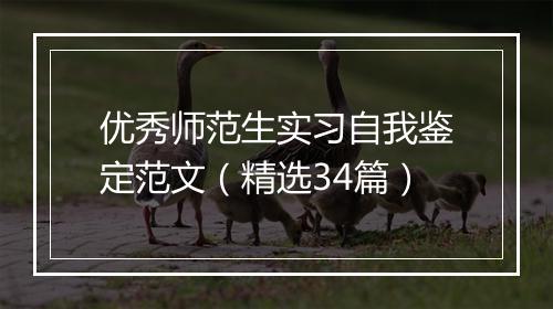 优秀师范生实习自我鉴定范文（精选34篇）