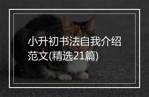 小升初书法自我介绍范文(精选21篇)