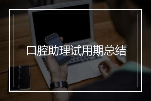 口腔助理试用期总结