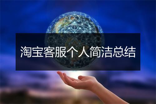 淘宝客服个人简洁总结