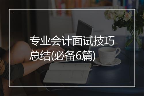 专业会计面试技巧总结(必备6篇)