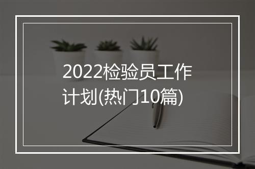 2022检验员工作计划(热门10篇)