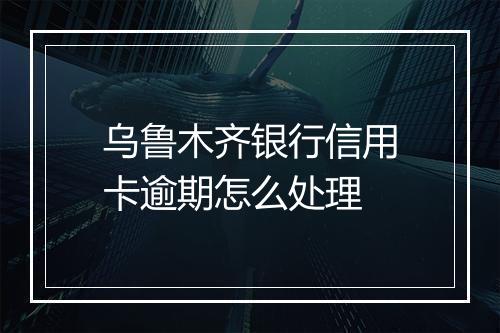 乌鲁木齐银行信用卡逾期怎么处理