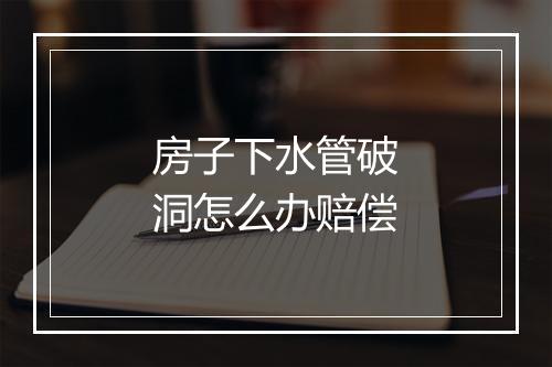 房子下水管破洞怎么办赔偿