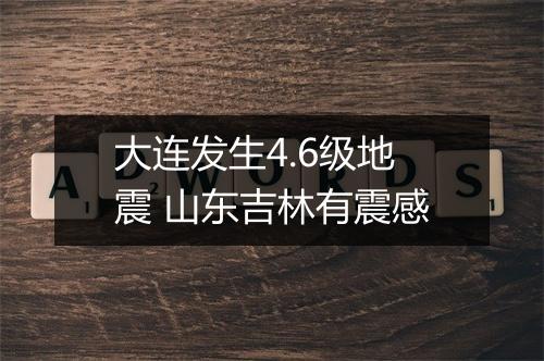 大连发生4.6级地震 山东吉林有震感