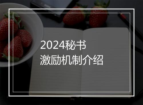 2024秘书激励机制介绍