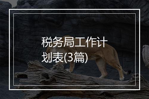 税务局工作计划表(3篇)