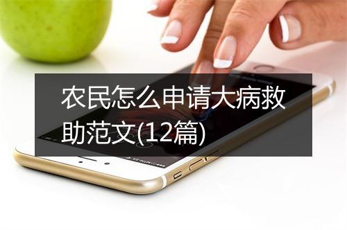 农民怎么申请大病救助范文(12篇)