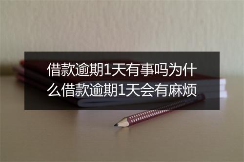 借款逾期1天有事吗为什么借款逾期1天会有麻烦