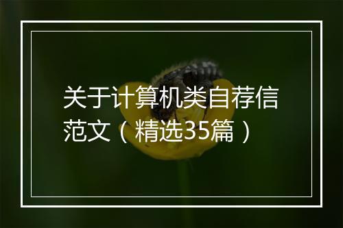 关于计算机类自荐信范文（精选35篇）