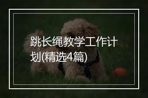 跳长绳教学工作计划(精选4篇)